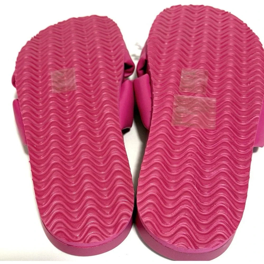 J. Crew Factory Sandals Women's 7 Cross Strap Pool Slides Flashback Bright Pink